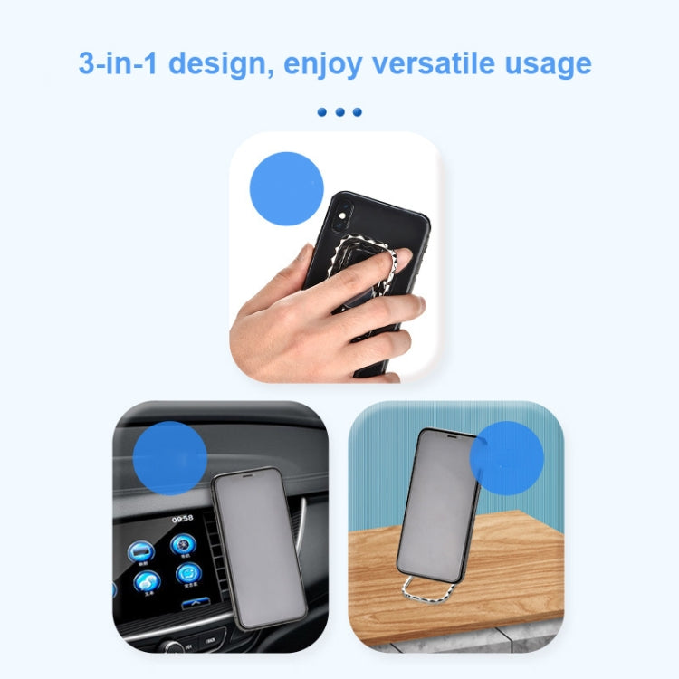 Metal Car Mobile Phone Folding Bracket Ring Buckle Paste Bracket,Style: Gourd(Silver) - Ring Holder by PMC TechLife | Online Shopping South Africa | PMC TechLife