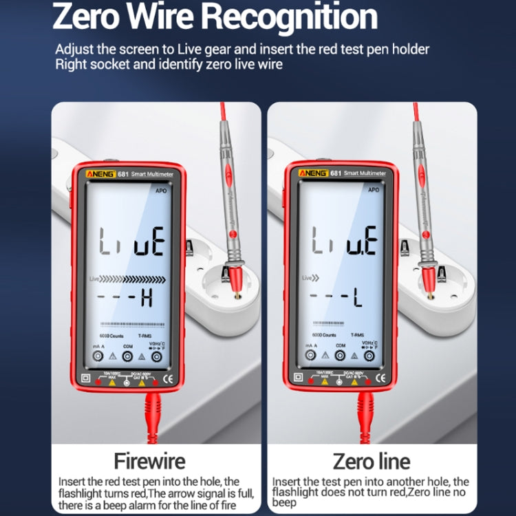 ANENG 681 LCD Digital Display Screen Smart Automatic Range Rechargeable Multimeter(Red) - free shipping - PMC TechLife - Order now!