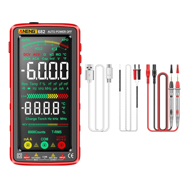 ANENG 682 Smart VA Reverse Display Automatic Range Rechargeable Multimeter(Red) - free shipping - PMC TechLife - Order now!