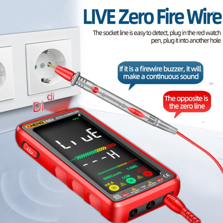 ANENG 682 Smart VA Reverse Display Automatic Range Rechargeable Multimeter(Red) - free shipping - PMC TechLife - Order now!