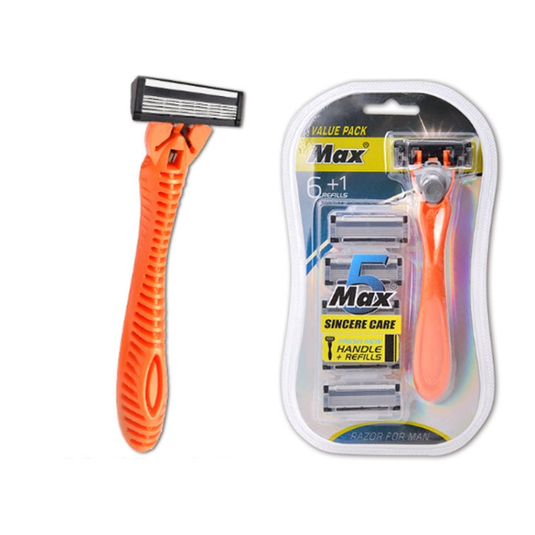 Five-layer Stainless Steel Disposable Cutter Head Disposable Manual Shaver(Orange) - free shipping - PMC TechLife - Order now!