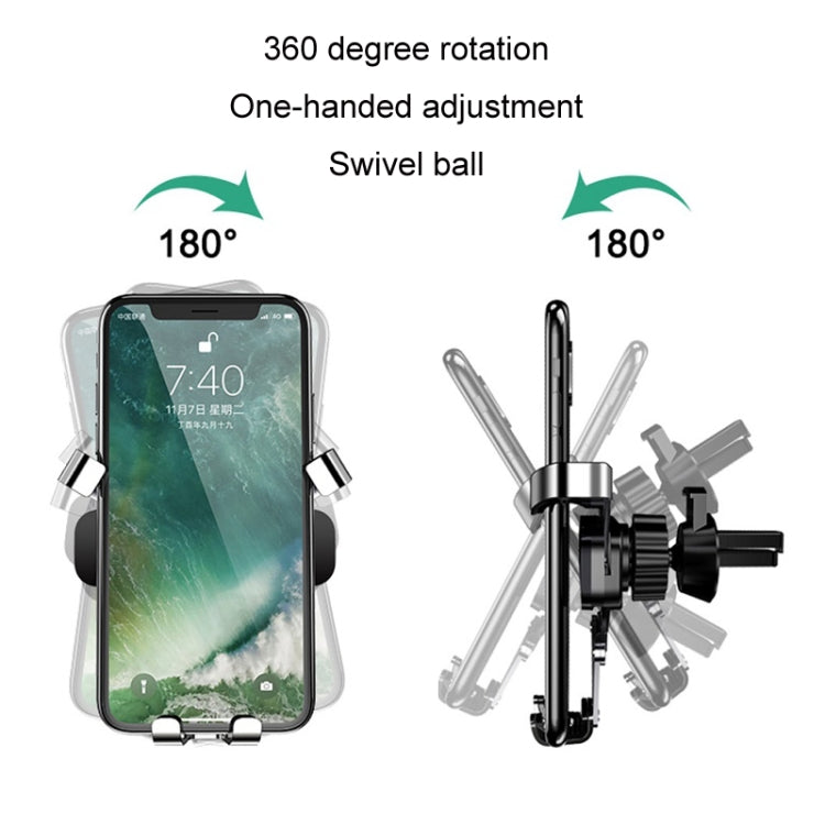 650 Vehicle-mounted Mobile Phone Gravity Bracket Air Outlet Navigation Holder, Color:Paste Black - Car Holders by PMC TechLife | Online Shopping South Africa | PMC TechLife