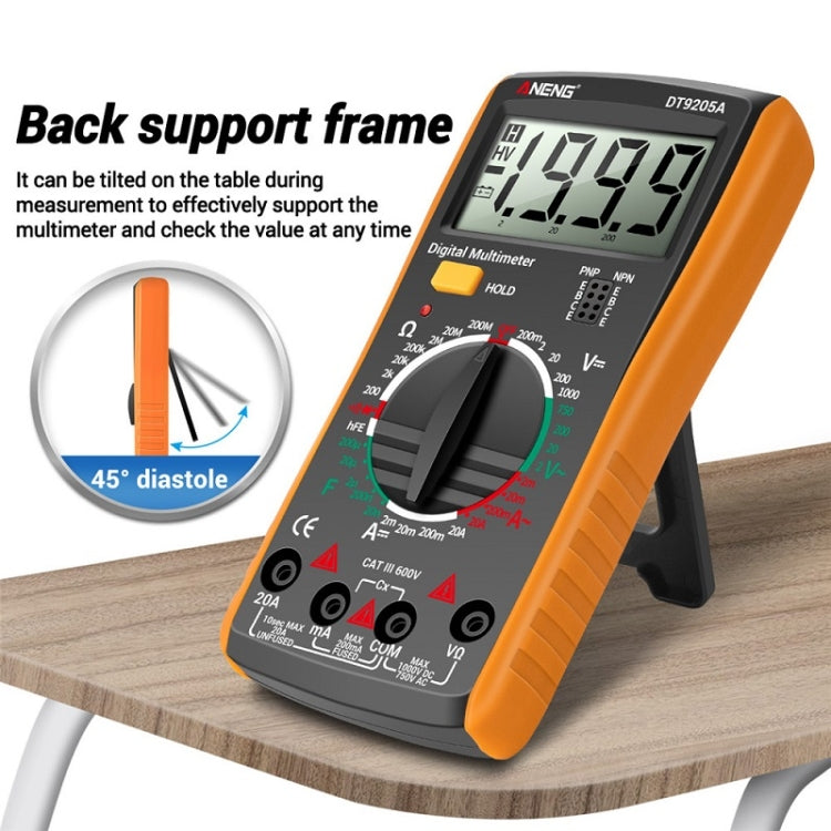 ANENG Automatic High-Precision Intelligent Digital Multimeter, Model:DT9205A HOLD Key(Orange) - Digital Multimeter by ANENG | Online Shopping South Africa | PMC TechLife | Buy Now Pay Later Mobicred