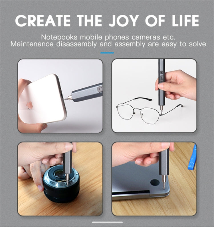 36 In 1 Rechargeable Mini Electric Screwdriver Set With 3LED Lighting(Gray) - Screwdriver Set by PMC TechLife | Online Shopping South Africa | PMC TechLife | Buy Now Pay Later Mobicred