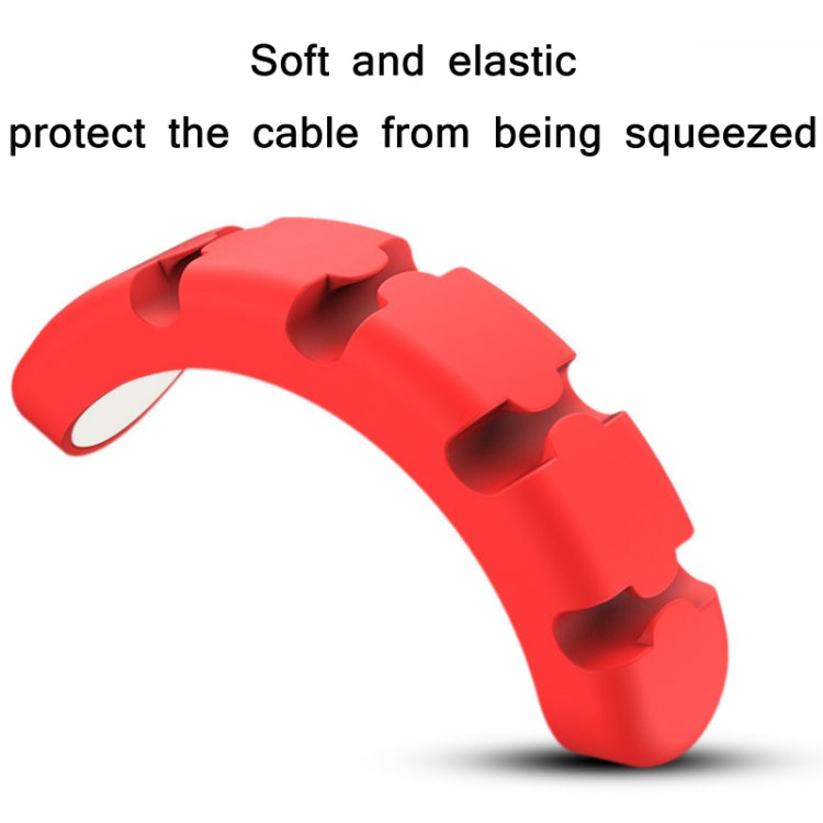 5 PCS 4 Holes Bear Silicone Desktop Data Cable Organizing And Fixing Device(Girly Pink) - Cable Organizer by PMC TechLife | Online Shopping South Africa | PMC TechLife