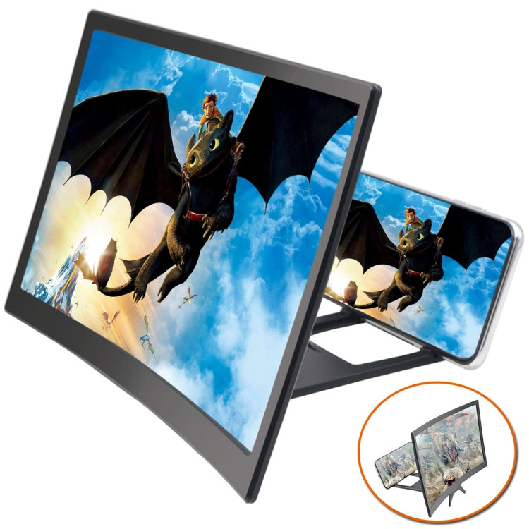 L6 12 inch Curved Screen Mobile Phone Screen Magnifier 3D High-definition Screen Magnifier Multifunctional Lazy Bracket - Screen Magnifier by PMC TechLife | Online Shopping South Africa | PMC TechLife