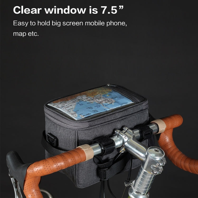 Rhinowalk Bicycle Front Handle Bag Camera Bag Waterproof 7.5 inch Large Touch Screen Navigation Mobile Phone Bag Bicycle Bag(Dark Gray) - free shipping - PMC TechLife - Order now!