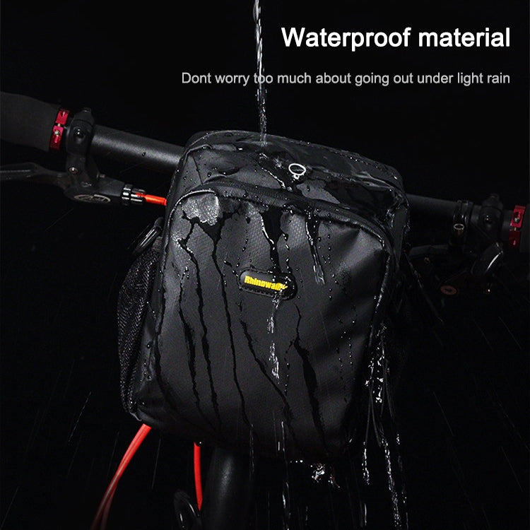 Rhinowalk Bicycle Front Bag Waterproof Handlebar Bag Folding Bike Front Bag Large Capacity Riding Bag(Matt Black) - Bicycle Bags by Rhinowalk | Online Shopping South Africa | PMC TechLife | Buy Now Pay Later Mobicred