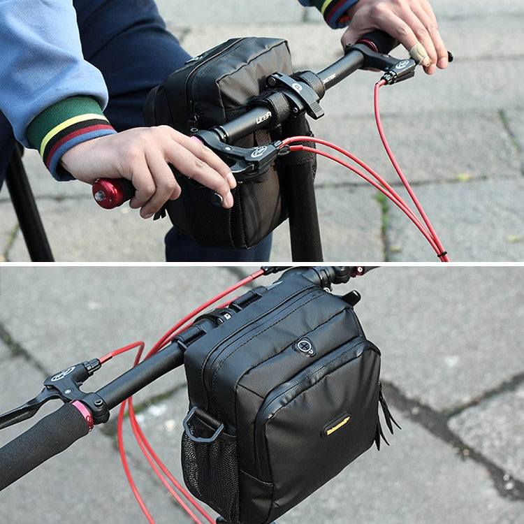 Rhinowalk Bicycle Front Bag Waterproof Handlebar Bag Folding Bike Front Bag Large Capacity Riding Bag(Matt Black) - Bicycle Bags by Rhinowalk | Online Shopping South Africa | PMC TechLife | Buy Now Pay Later Mobicred