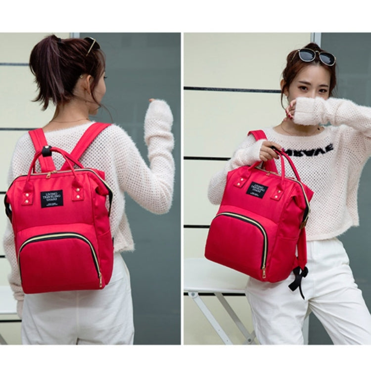 Mummy Bag Large Capacity Multifunctional Backpack Waterproof Baby Bottle Diaper Bag(Red Beige Blue) - Double-shoulder Bags by PMC TechLife | Online Shopping South Africa | PMC TechLife | Buy Now Pay Later Mobicred