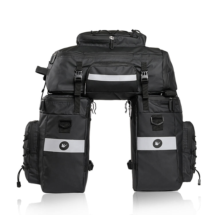 Rhinowalk Three-in-one Multifunctional Bicycle Rear Shelf Pannier Waterproof Long-distance Equipment(Full Black) - free shipping - PMC TechLife - Order now!