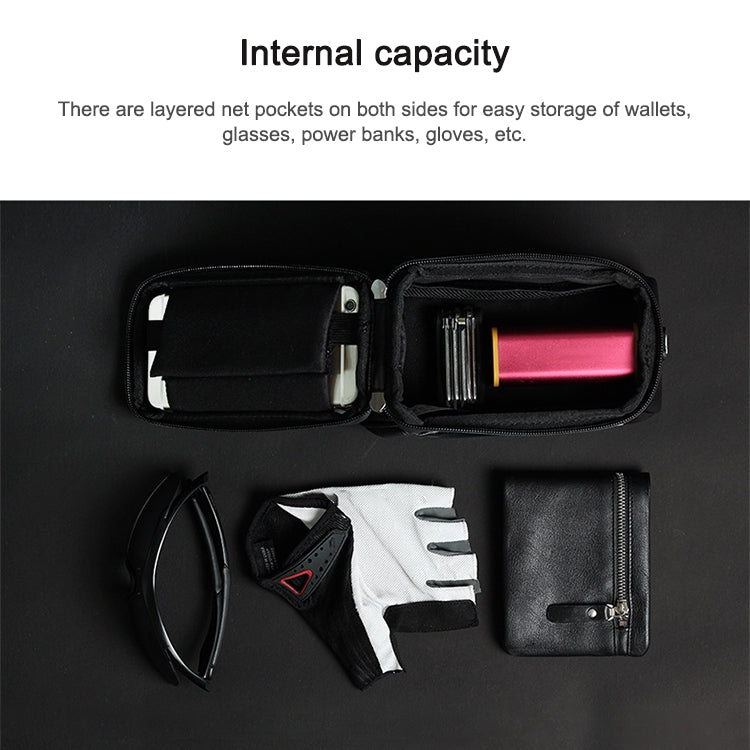 Rhinowalk Bicycle Front Tube Bag Waterproof Mobile Phone Touch Screen Multi-function Bicycle Handlebar Bag(Matt Black) - free shipping - PMC TechLife - Order now!