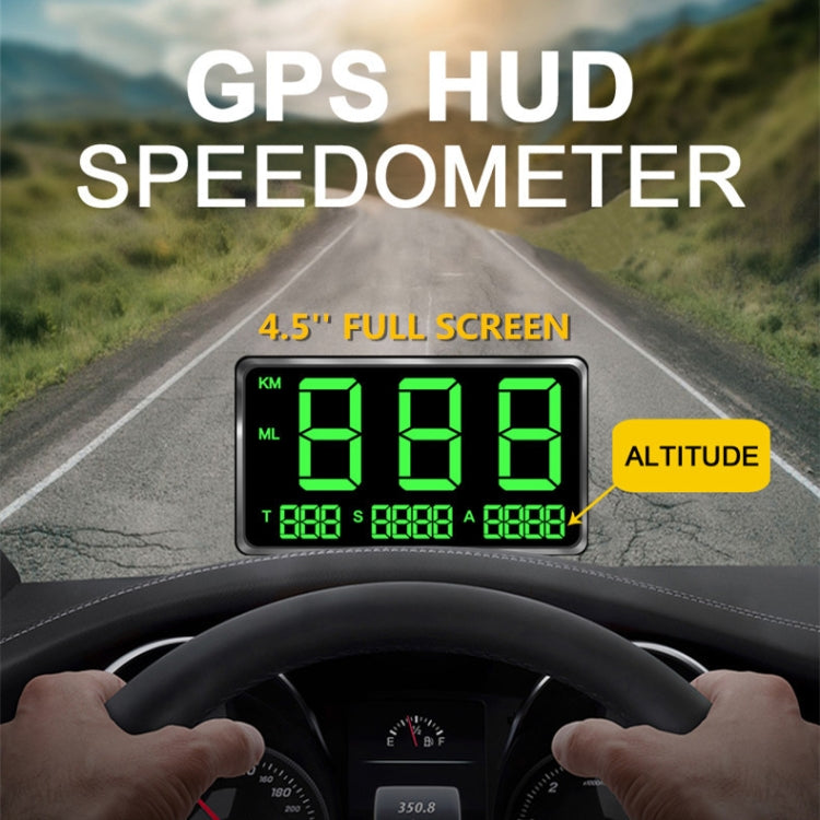 Kingneed C80 4.5inch HUD Car Head-up Display GPS Speed Meter Overspeed Alarm Mileage Altitude Clock(Black) - free shipping - PMC TechLife - Order now!