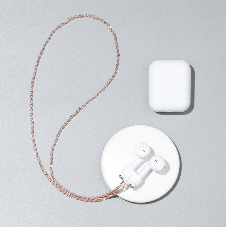 AIRPODS Wireless Headset Anti-lost Chain Strong Magnetic Sleeve Titanium Steel Stainless Steel Color Retention Anti-lost Necklace(Rose Gold) - Anti-lost & Holder by PMC TechLife | Online Shopping South Africa | PMC TechLife