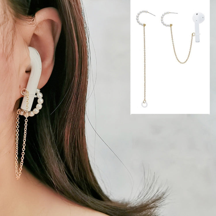 3 PCS Universal Bluetooth Headset Anti-lost C Type Pearl 925 Silver Needle Earring Ear Chain - Anti-lost & Holder by PMC TechLife | Online Shopping South Africa | PMC TechLife