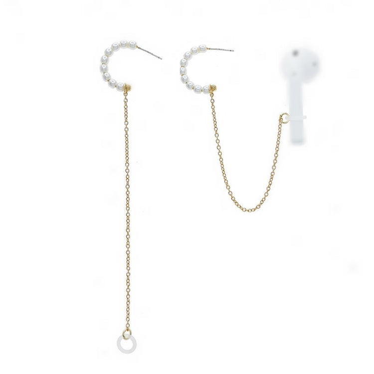 3 PCS Universal Bluetooth Headset Anti-lost C Type Pearl 925 Silver Needle Earring Ear Chain - Anti-lost & Holder by PMC TechLife | Online Shopping South Africa | PMC TechLife