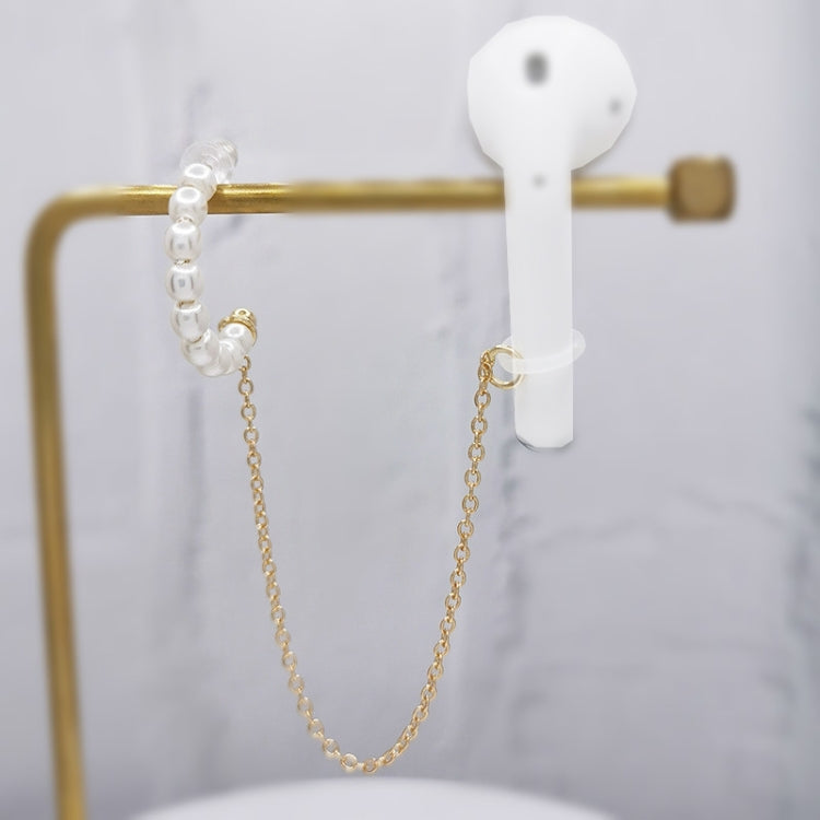 3 PCS Universal Bluetooth Headset Anti-lost C Type Pearl 925 Silver Needle Earring Ear Chain - Anti-lost & Holder by PMC TechLife | Online Shopping South Africa | PMC TechLife