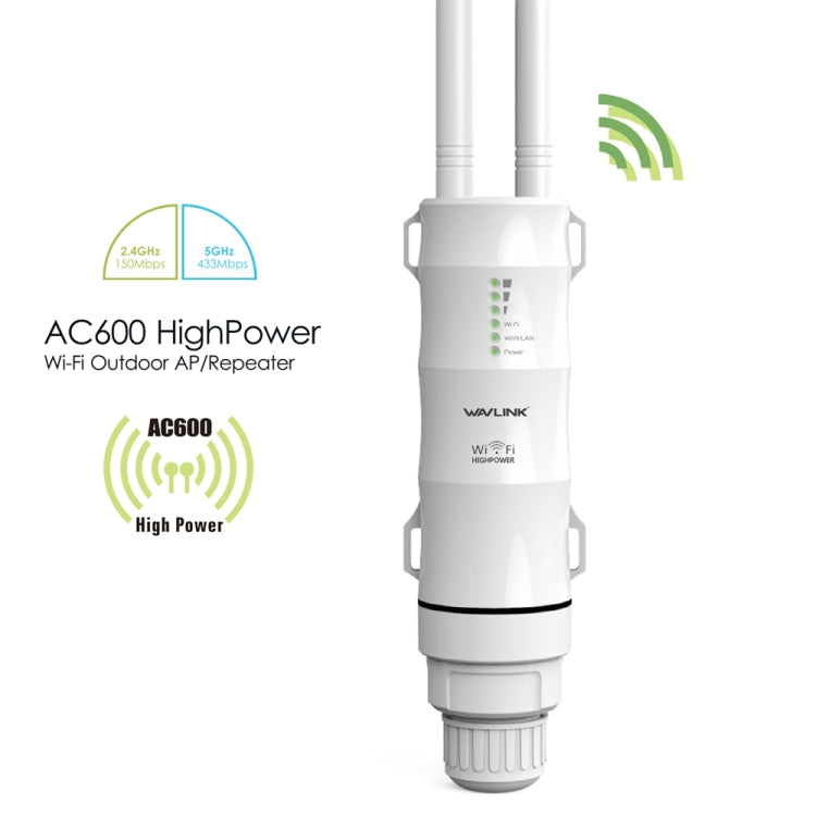 WAVLINK AC600 AP 2.4G/5G Dual Frequency Outdoor High Power Repeater, Pulg Type:UK Plug - free shipping - PMC TechLife - Order now!