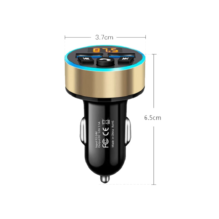 Halo Car MP3 Bluetooth Player Car Charger Car FM Transmitter 3.1A Car Charger(Elegant Black) - Car Charger by PMC TechLife | Online Shopping South Africa | PMC TechLife