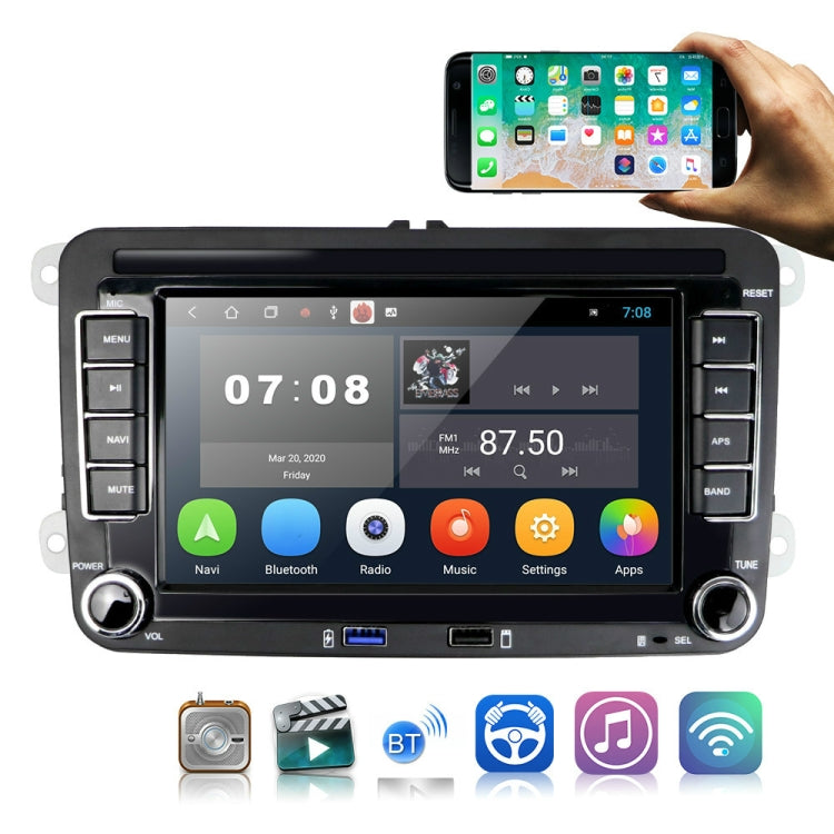 Suitable for Volkswagen 7-inch Car Multimedia Player Navigation Bluetooth Reversing Integrated Machine Android 10.0, Specification: 2+16G - free shipping - PMC TechLife - Order now!