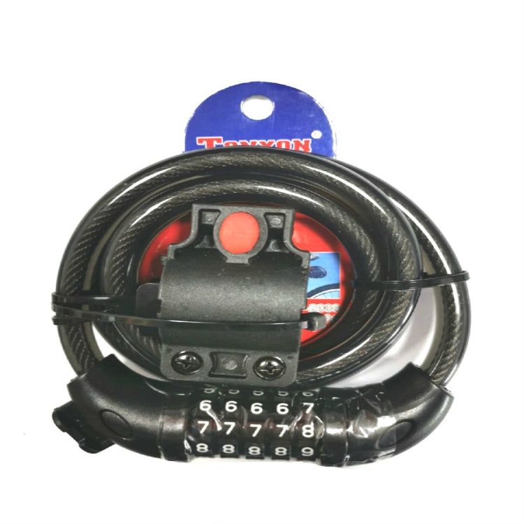 TONYON TY566 Bicycle Lock Five-digit Code Lock Mountain Bike Bar Wire Lock Single Rim Lock(Black) - free shipping - PMC TechLife - Order now!
