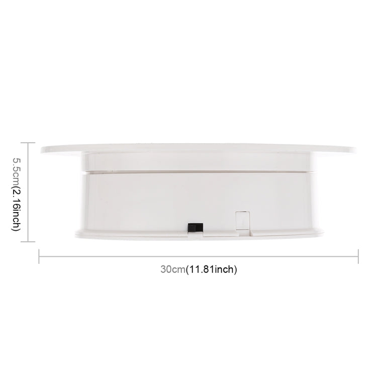 30cm 360 Degree Electric Rotating Turntable Display Stand Video Shooting Props Turntable for Photography, Load 4kg, US Plug(White) -  by PMC TechLife | Online Shopping South Africa | PMC TechLife