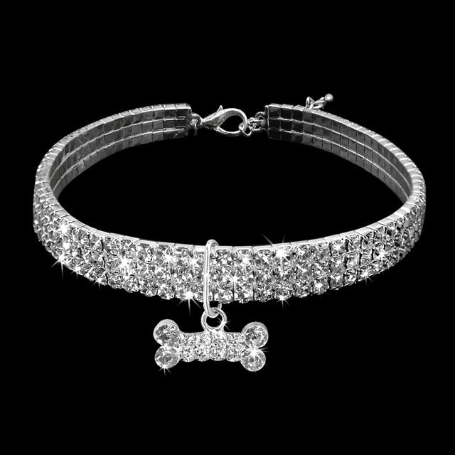 Bling Rhinestone Dog Collar Crystal Puppy Chihuahua Pet Dog Collars Leash For Small Dogs Mascotas Accessories, Size:S (White) - free shipping - PMC TechLife - Order now!