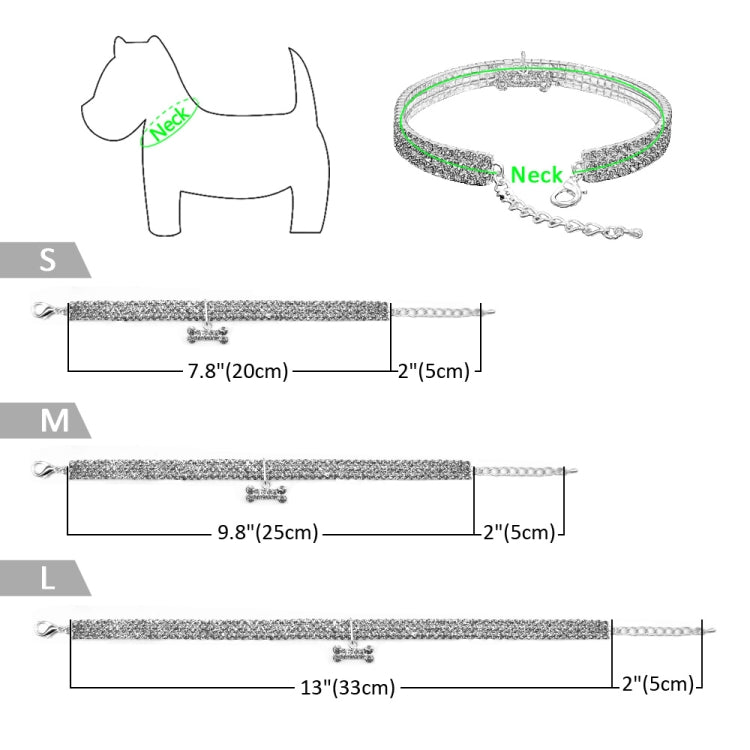 Bling Rhinestone Dog Collar Crystal Puppy Chihuahua Pet Dog Collars Leash For Small Dogs Mascotas Accessories, Size:S (White) - free shipping - PMC TechLife - Order now!