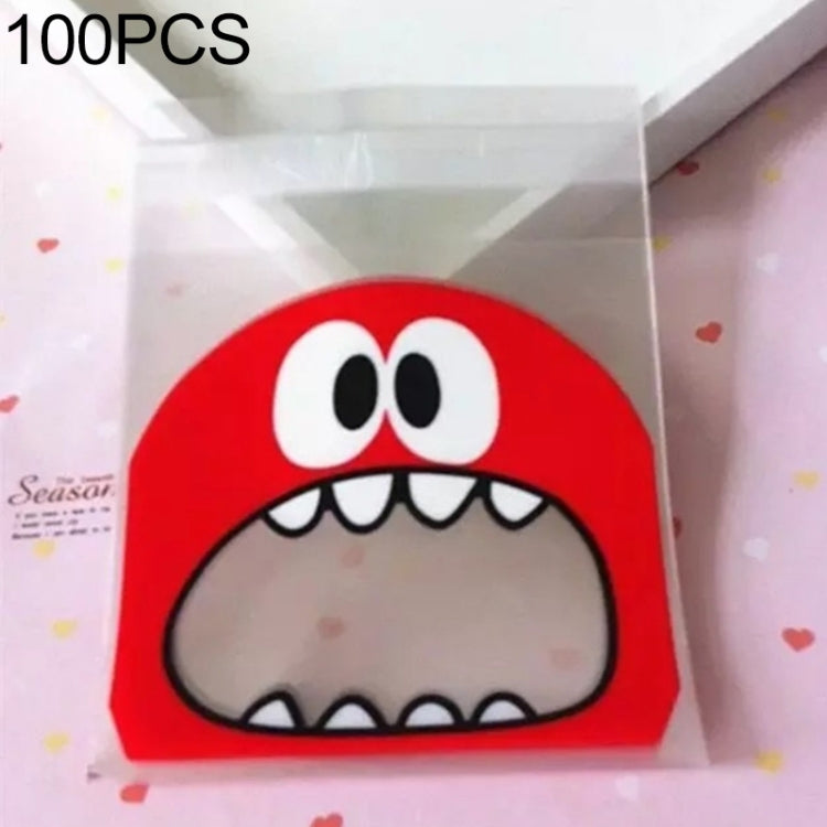 100 PCS Cute Big Teech Mouth Monster Plastic Bag Wedding Birthday Cookie Candy Gift OPP Packaging Bags, Gift Bag Size:10x10cm(Red) - free shipping - PMC TechLife - Order now!