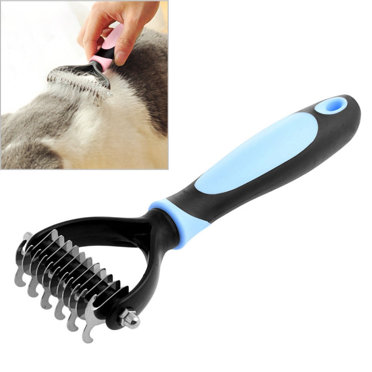 Fur Hair Grooming Hair Shedding Tool Brush for Dog Pet Cat(Blue) - Brushes by PMC TechLife | Online Shopping South Africa | PMC TechLife