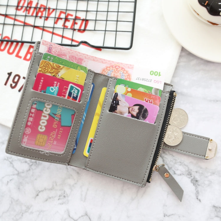 Women Wallets Small Fashion Leather Purse Ladies Card Bag For Female Purse Money Clip Wallet(Gray) - Wallets by PMC TechLife | Online Shopping South Africa | PMC TechLife