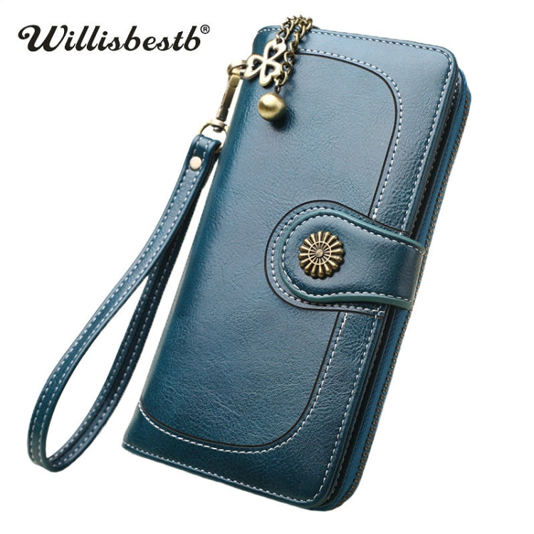 Vintage Button Phone Purses Women Wallets Female Purse Leather Brand Retro Ladies Long Zipper Woman Wallet Card Clutch(Long yellow) - Wallets by PMC TechLife | Online Shopping South Africa | PMC TechLife