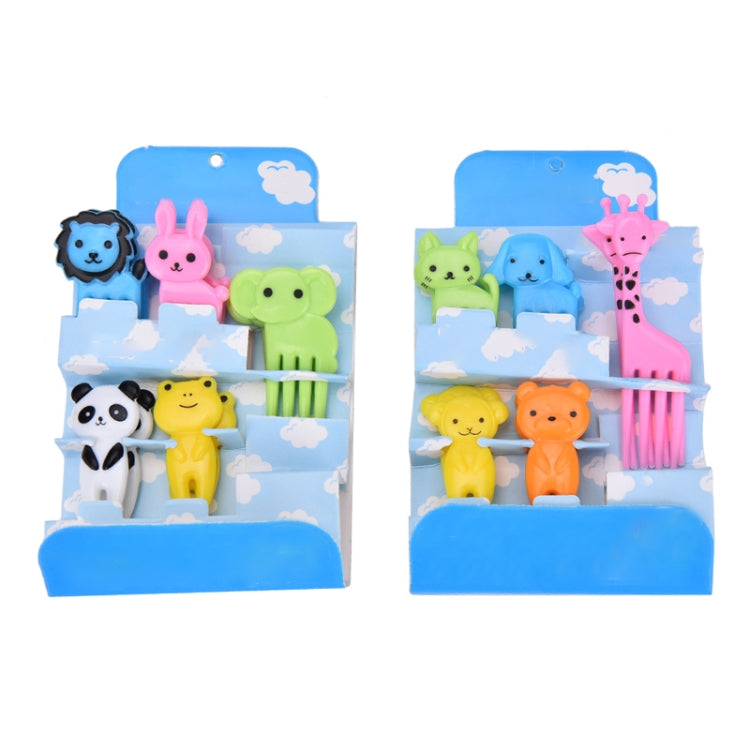 5 Sets 10 in 1 Creative Cartoon Animal Plastic Children Fruit Fork Bento Decoration Toothpick(G222) - Cutlery Sets by PMC TechLife | Online Shopping South Africa | PMC TechLife