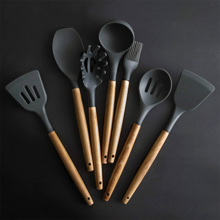 Silicone Wood Handle Spatula Heat-resistant Soup Spoon Non-stick Special Cooking Shovel Kitchen Tools Oil Brush - Cutlery Sets by PMC TechLife | Online Shopping South Africa | PMC TechLife