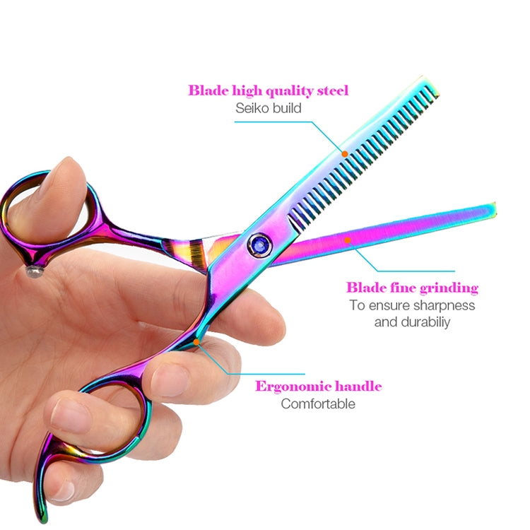 Professional Hair Cutting Scissor Hairdressing Kit Thinning Scissors Barber(Coloful Thinning���SXLC-603T)) - Hair Trimmer by PMC TechLife | Online Shopping South Africa | PMC TechLife