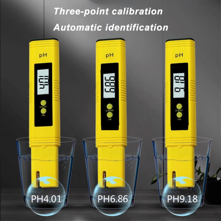 Portable High-precision PH Test Pen PH Acidity Meter PH Water Quality Detection Instrument(Yellow) - PH & Moisture Meter by PMC TechLife | Online Shopping South Africa | PMC TechLife