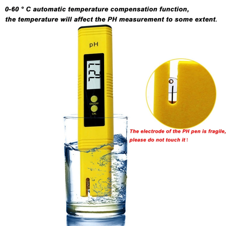 Portable High-precision PH Test Pen PH Acidity Meter PH Water Quality Detection Instrument(Yellow) - PH & Moisture Meter by PMC TechLife | Online Shopping South Africa | PMC TechLife