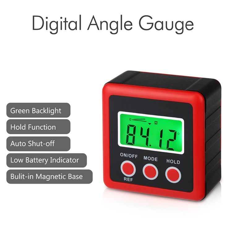 3 Button Mini Precision Magnetic Digital Tilt Box / Tilt Meter / Inclinometer(Red) - Measuring Tools by PMC TechLife | Online Shopping South Africa | PMC TechLife