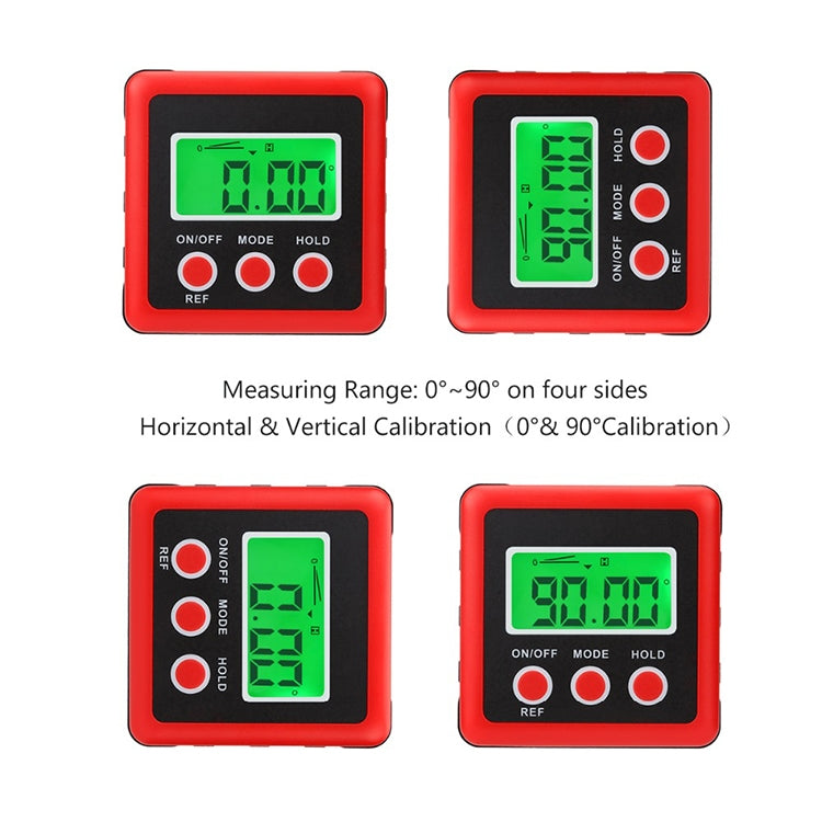 3 Button Mini Precision Magnetic Digital Tilt Box / Tilt Meter / Inclinometer(Red) - Measuring Tools by PMC TechLife | Online Shopping South Africa | PMC TechLife