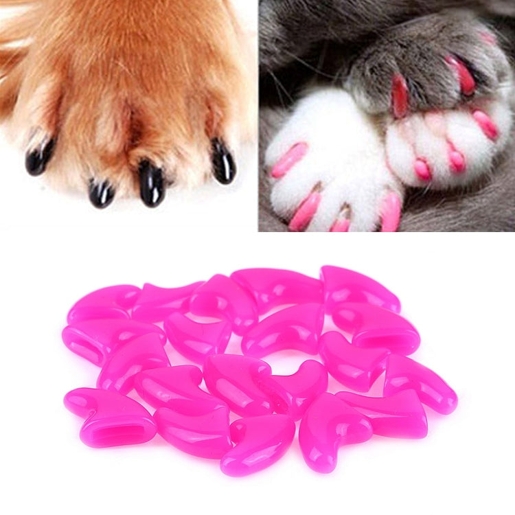 20 PCS Silicone Soft Cat Nail Caps / Cat Paw Claw / Pet Nail Protector/Cat Nail Cover, Size:S(Rose Red) - Protective & Protection by PMC TechLife | Online Shopping South Africa | PMC TechLife | Buy Now Pay Later Mobicred