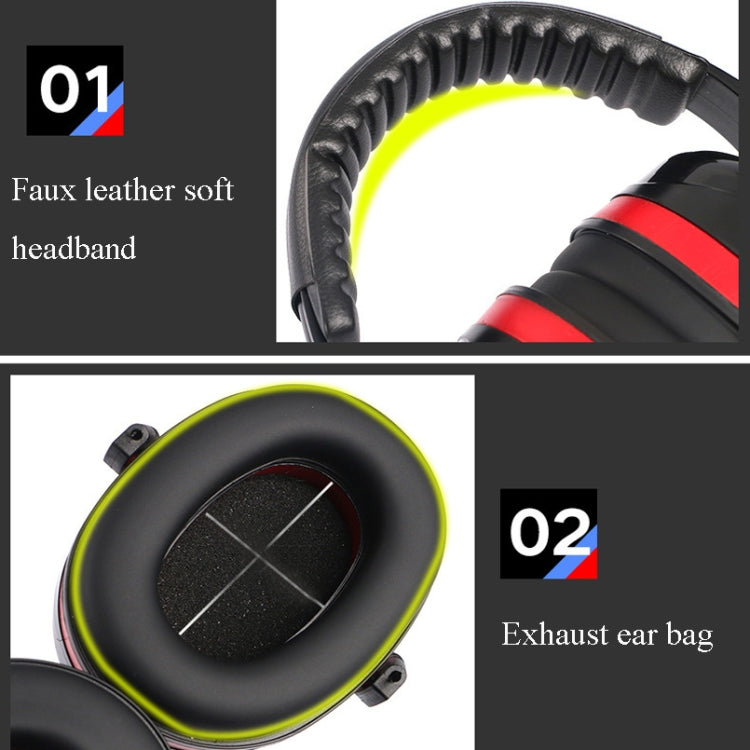 Soundproof Earmuffs Noise-Proof Sleep Earmuffs Industrial Protective Earmuffs Ear Caps(Red Black) - Earmuff & Pad by PMC TechLife | Online Shopping South Africa | PMC TechLife