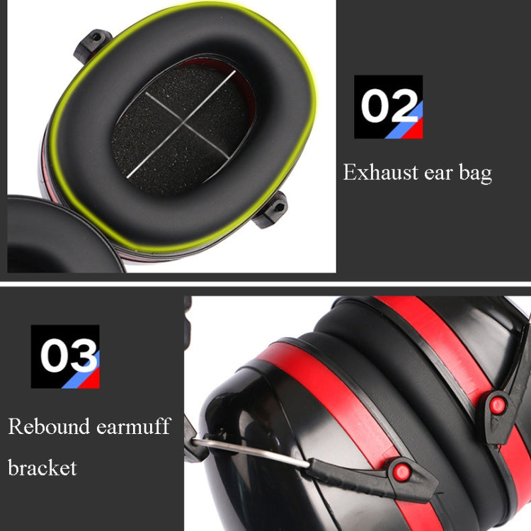 Soundproof Earmuffs Noise-Proof Sleep Earmuffs Industrial Protective Earmuffs Ear Caps(Red Black) - Earmuff & Pad by PMC TechLife | Online Shopping South Africa | PMC TechLife