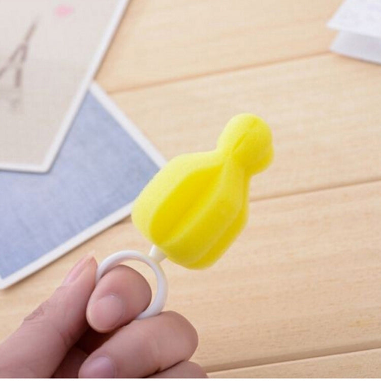 5 PCS 360 Degree Rotating Sponge yellow Baby Nipple Brush Babies Teat Cleaning Feeding Bottle Brushes Infant Pacifier Cleaner - Cups & Silicone Nipple by PMC TechLife | Online Shopping South Africa | PMC TechLife | Buy Now Pay Later Mobicred