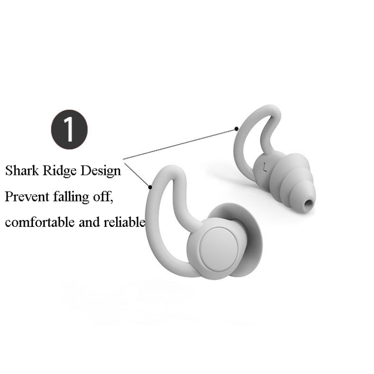4 PCS / 2 Pair Shark Fin Nnti-falling and Noise-reducing Earplugs Anti-Noise Earplugs For Sleeping Dormitory Noise Cancelling And Noise Prevention Earplugs(Gray (2 Layers)) - Earmuff & Pad by PMC TechLife | Online Shopping South Africa | PMC TechLife