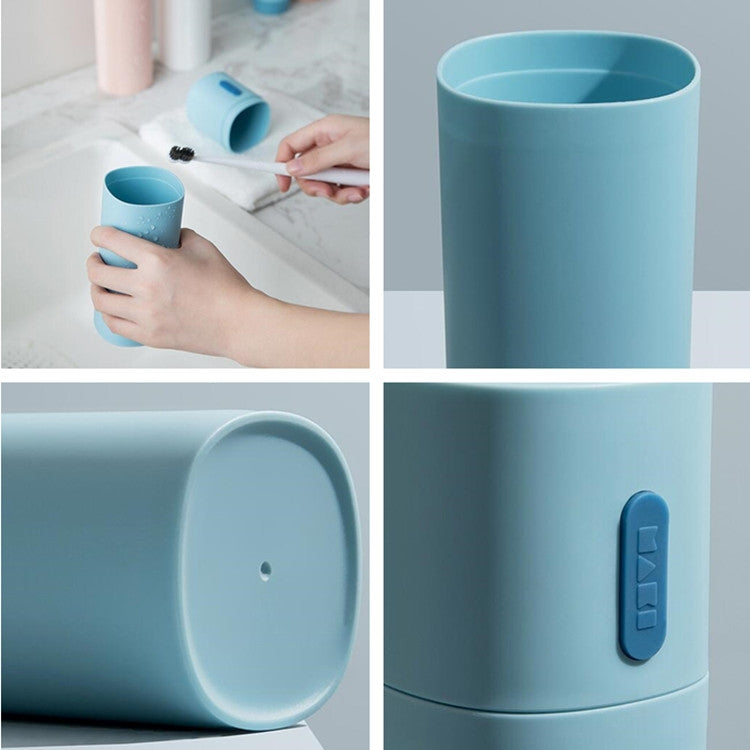 Travel Toothbrush Box Couple Toothpaste Storage Box Mouthwash Cup(Blue) - free shipping - PMC TechLife - Order now!