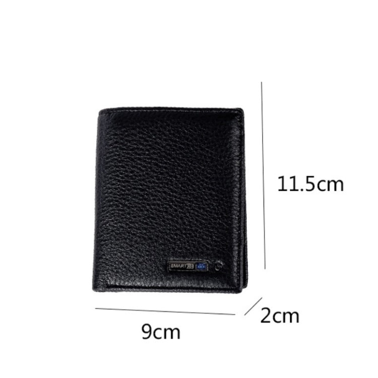 Vertical Wallet Smart Bluetooth Anti-Lost Anti-Theft Leather Bag, Style:Smart(Black) - free shipping - PMC TechLife - Order now!
