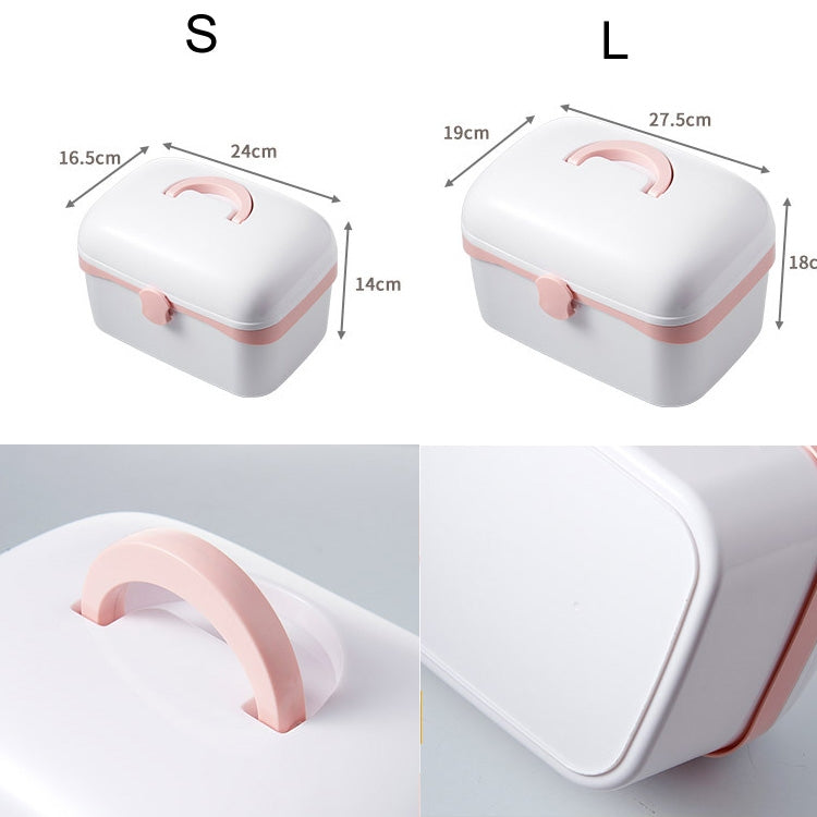 Multifunctional Dustproof Jewelry Cosmetic Plastic Box Household Portable Medicine Box Case, Size:S 24x16.5x14cm(White) - free shipping - PMC TechLife - Order now!