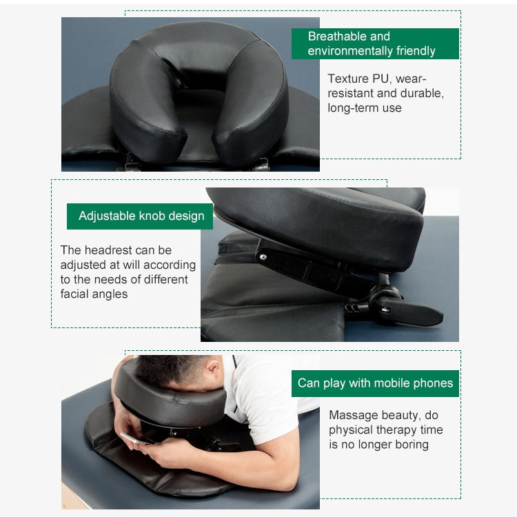 Adjustable Headrest Face Pillow Family Massage Beauty Cradle Rest Pad For Desk(Black Color) - free shipping - PMC TechLife - Order now!