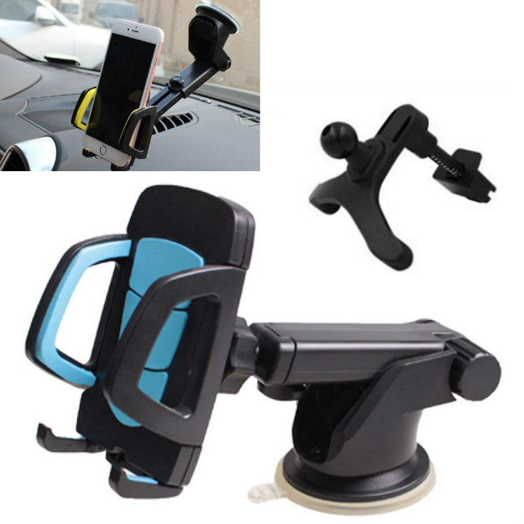 Car Phone Holder Car Air Outlet Mobile Phone Holder Suction Cup Navigation Instrument Panel General, Style:3 in 1(Blue) - Car Holders by PMC TechLife | Online Shopping South Africa | PMC TechLife