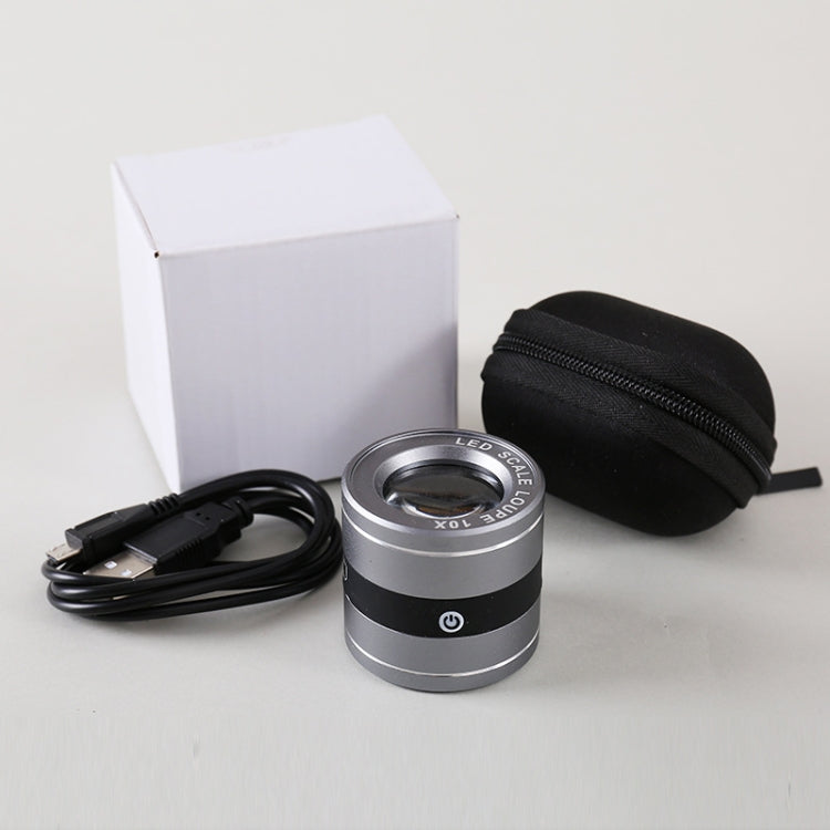 Rechargeable Tube Type With LED White Lamp UV Lamp Scale Measurement And Identification HD Optical Glass 10 Times Magnifying Glass - Hand Held Style by PMC TechLife | Online Shopping South Africa | PMC TechLife